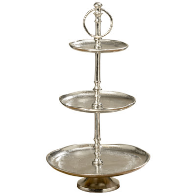 Ozias Silver Pedestal Tiered Stand