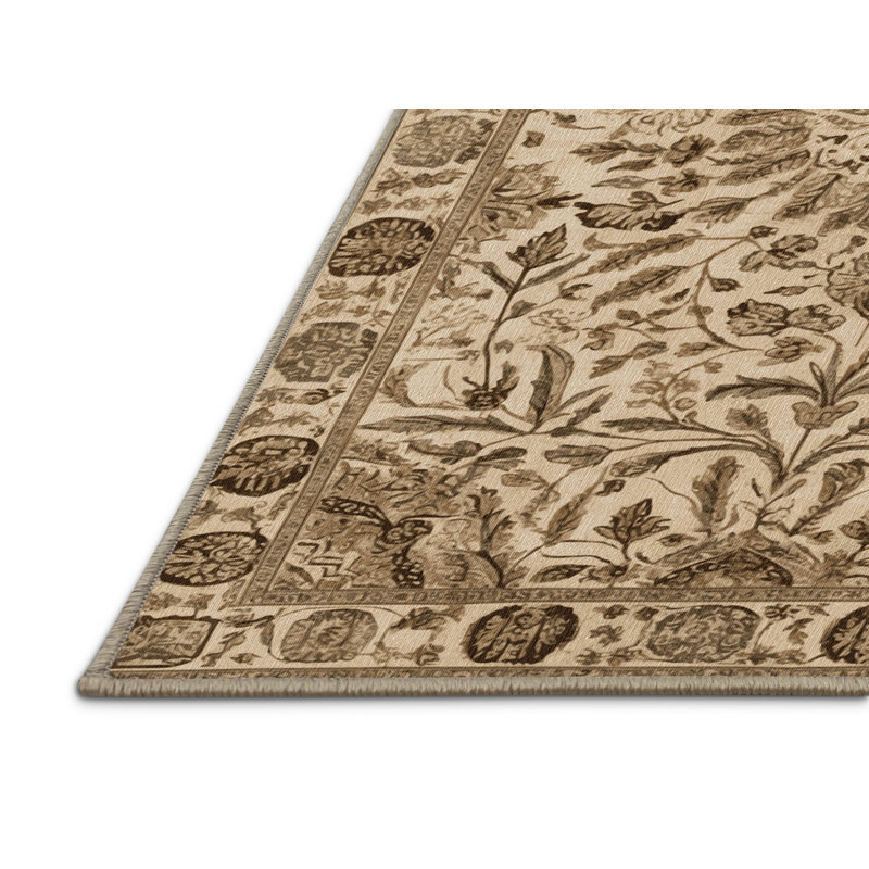 Tapis brun lavable à la machine, Carré 8 pi