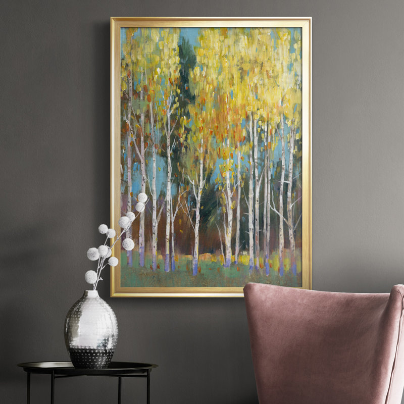 Toile encadrée de qualité supérieure Aspen Grove II - prête à être accrochée, Or, H 42,5 po x l 30,5 po x P 1 po