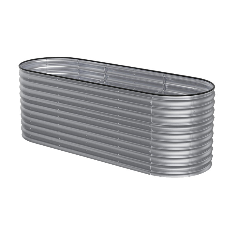 Metal Raised Garden Bed, 80cm H x 240cm W x 80cm D, Silver