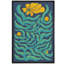 Art abstrait bohème bleu floral abstrait-102453538-102453536