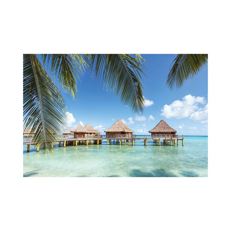 Water Bungalows In Rangiroa, French Polynesia by Matteo Colombo - Wrapped Canvas Print, 20.32 cm H x 30.48 cm W