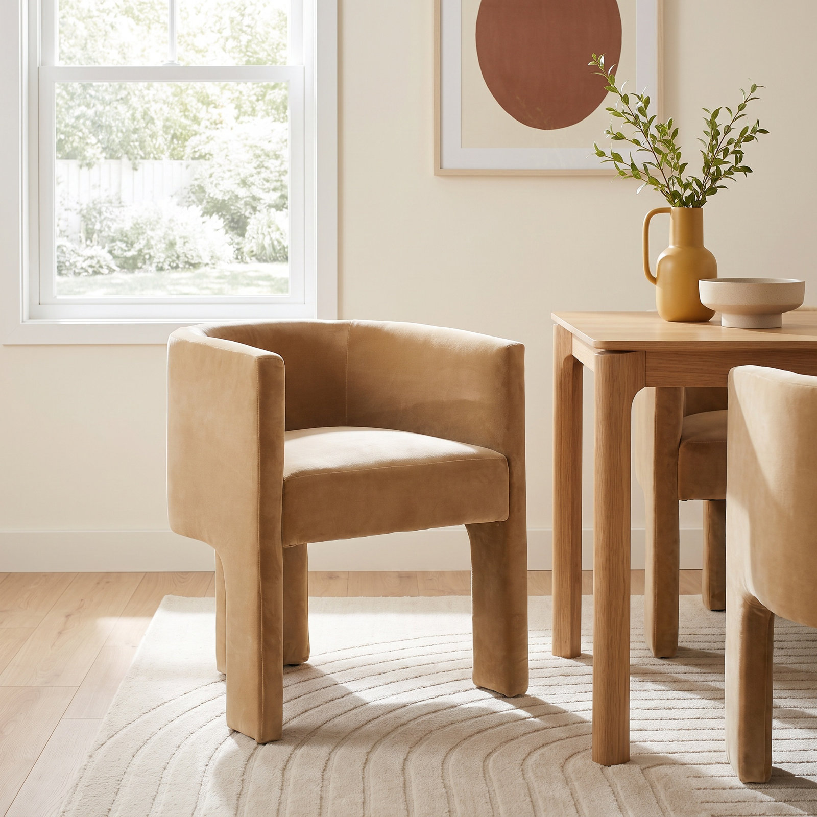 Ilonka Velvet Pine Dining Armchair