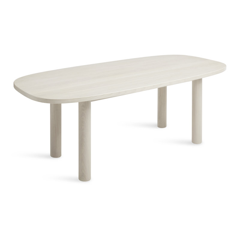 Good Times Oval Solid Wood Dining Table, Whitewashed Ash, 45" W x 100" L