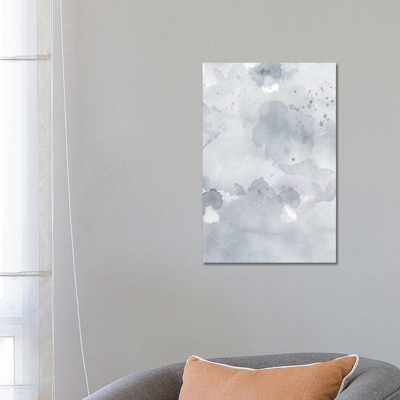 Grey Blue Abstract by Leah Straatsma - Wrapped Canvas Painting, 66.04 cm H x 45.72 cm W x 3.175 cm D