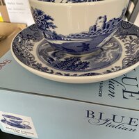 Blue Italian Jumbo Cup & Saucer – Cassandra's Kitchen