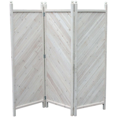 181 cm W x 180 cm H 3 - Panel Solid Wood Folding Room Divider