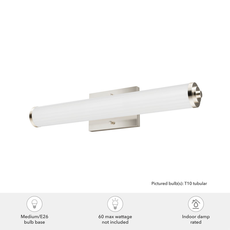 2 - Light Dimmable Vanity Light, Brushed Nickel