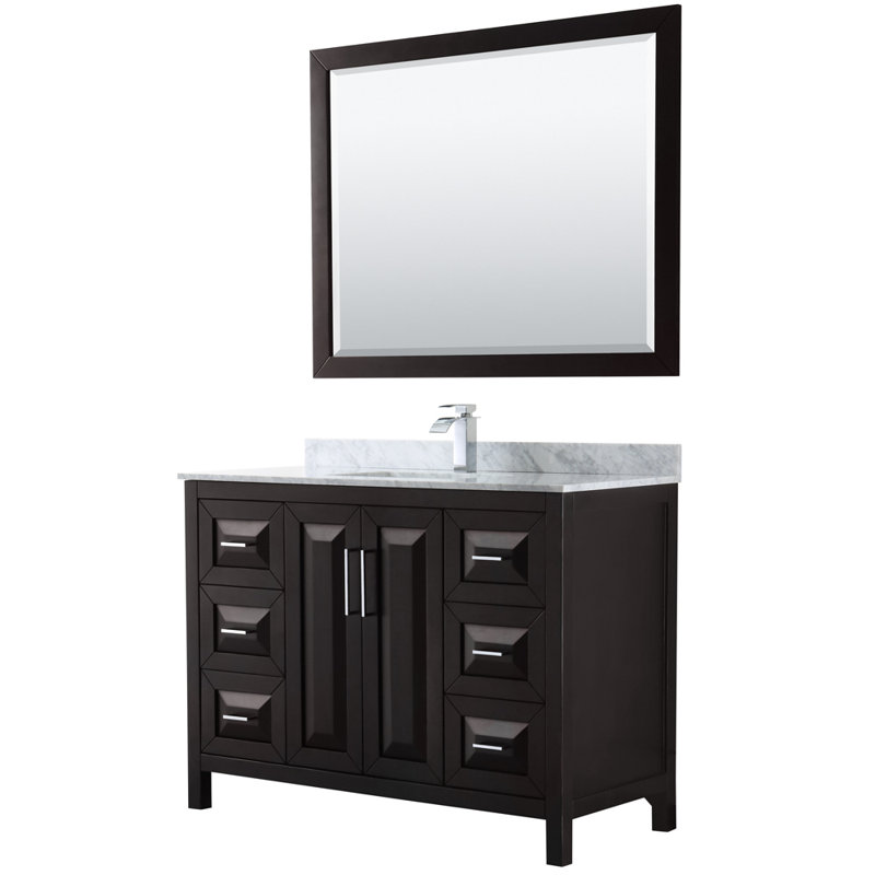Daria 48'' W Single Vanity, Dark Gray, Polished Chrome