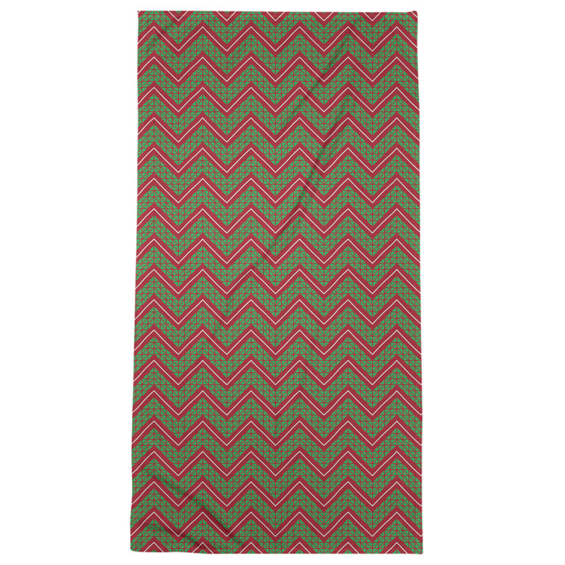 Beach Towel, Red/Green, Poly/Cotton