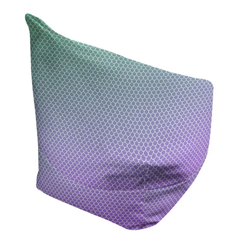 Sac de pois Kitterman, H 27 po x l 30 po x P 25 po, Housse de pouf, Vert / Mauve