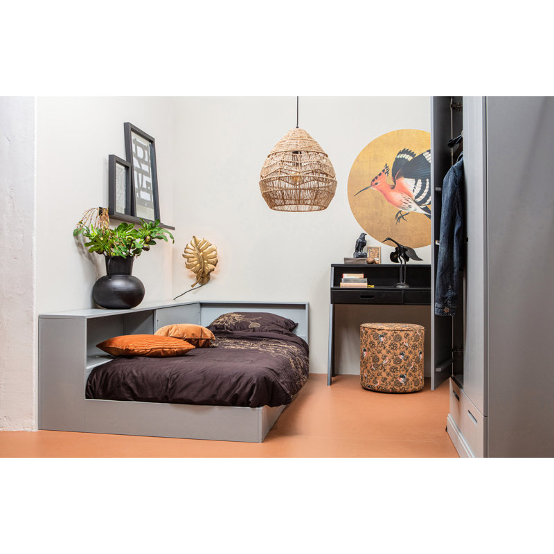 Connect Solid Wood Bed, Concrete Grey