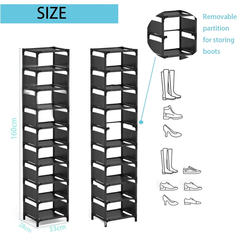 Narrow Shoe Rack 10 Pair Shoe Rack