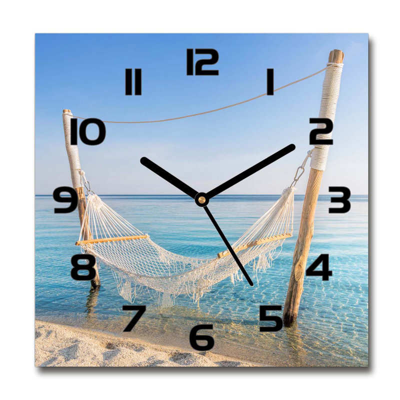 Haroldean Glass Wall Clock, Black/Blue