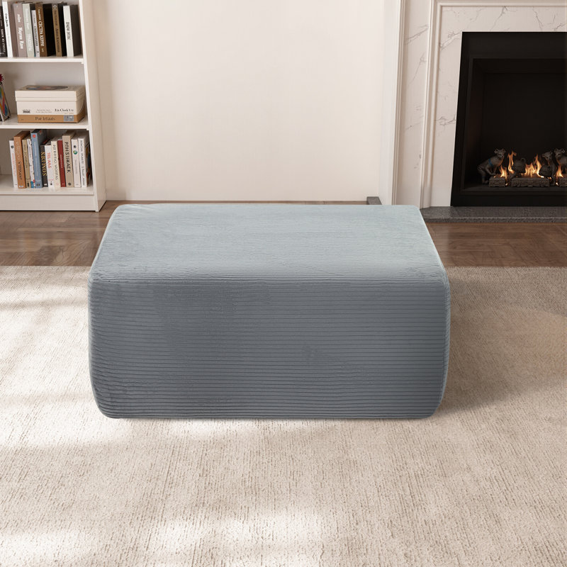 Repose-pieds élégant en velours côtelé gris avec repose-pieds en tissu doux | Idée de cadeau, Gris