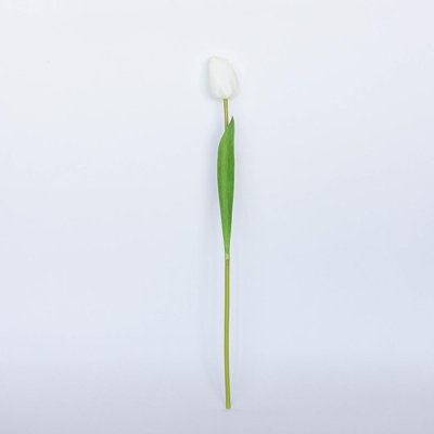 Single White Tulip Artificial Flower