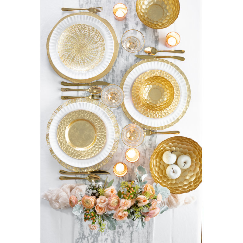 8.5'' Contemporary Gold Crocodile Glass Salad Plate