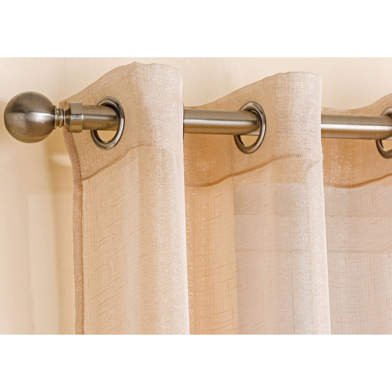 Adne Sheer Curtain Single Panel, 138 W x 122 D cm, Cream