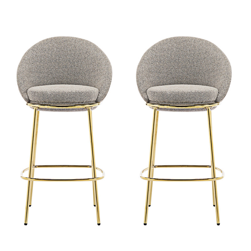 Ensemble de 2 tabourets de bar rembourrés, Beige