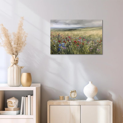 Art mural sur toile Wildflower pour le salon, impressions de peinture de paysage floral de ferme, image de décoration murale fleur botanique colorée, œuvre d'art pastel moderne 12 po x 16 po à 36 po x 48 po, 20 po x 30 po
