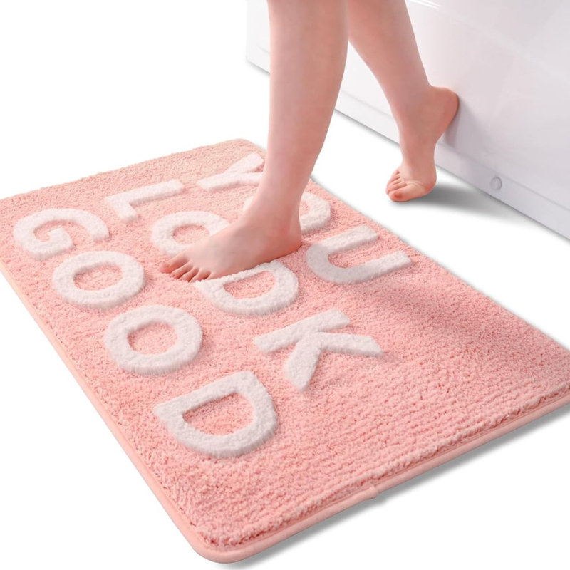 Tapis de bain en microfibre antidérapant 16 po x 24 po Funny