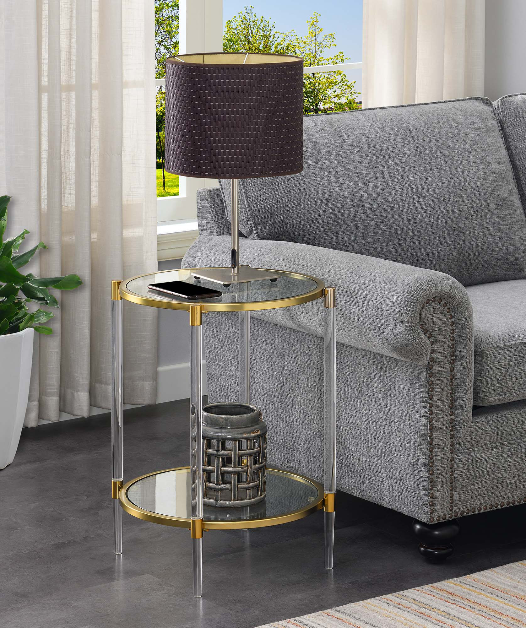 Willa Arlo Interiors Carolina Acrylic Glass Round End Table & Reviews ...