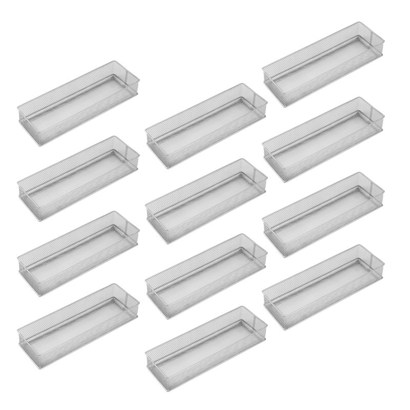 Plateau de rangement de bureau en filet blanc Rebrilliant pour la maison et le bureau - Support de rangement polyvalent