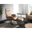 Chocolate  leather swivel recliner armchair-1961850209