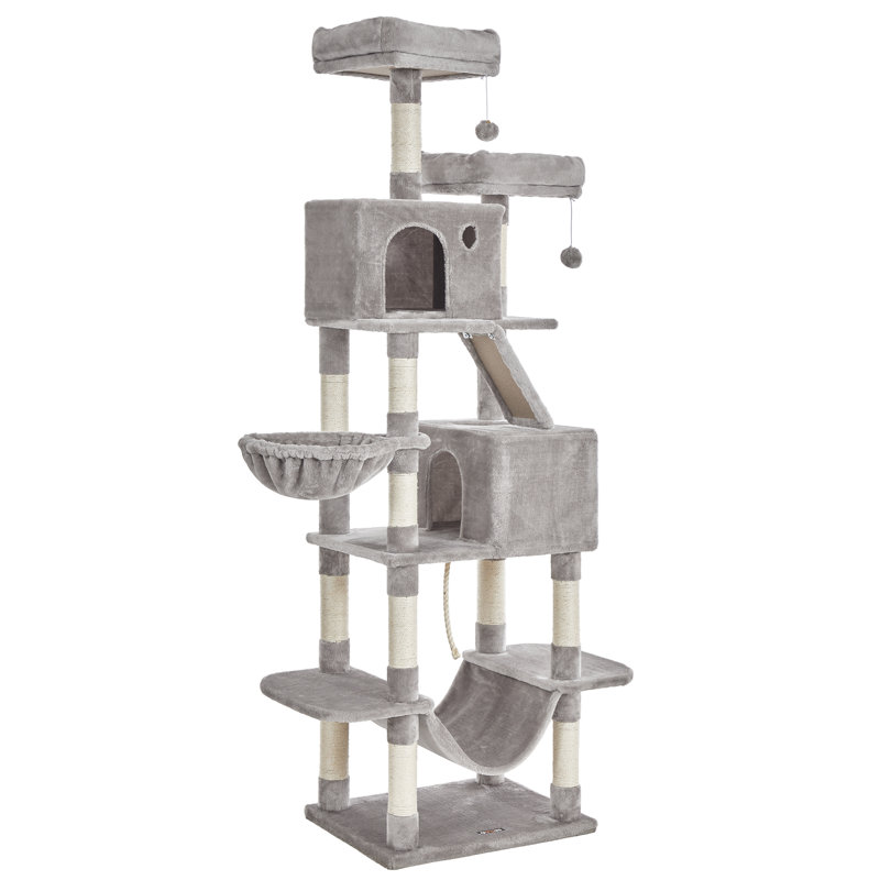 206 cm H Cat Tree / Condo, 206cm H X 50cm W X 60cm D, Light Grey