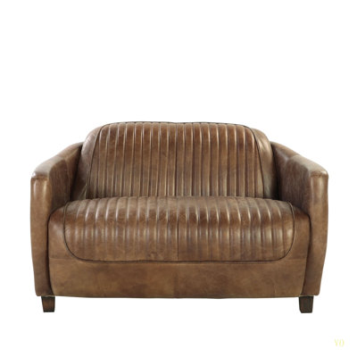 Brancaster Retro Brown Grain Leather & Aluminum