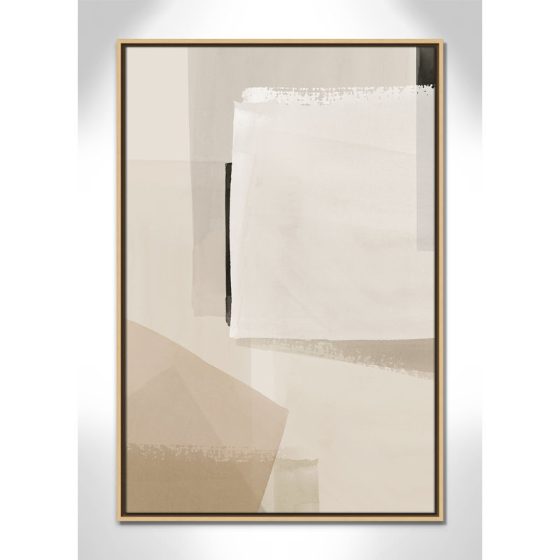 Imprimé calme et géométrique par Hazel J, L 25,5 po x H 37,5 po, Framed Canvas, Natural Floater