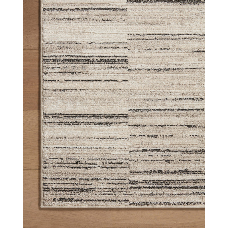 Darby Charcoal and Sand Geometric Runner Rug