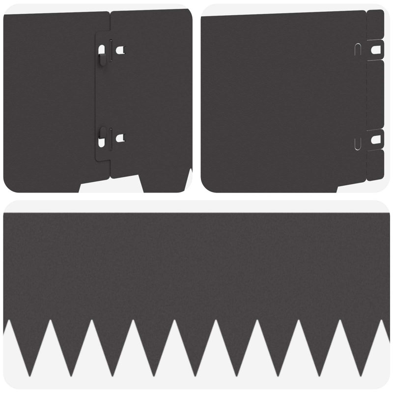 Lawn Edging Fencing, Black, 20cm H x 103cm W
