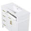 Meuble-lavabo simple 36 po avec lavabo, meuble-lavabo simple en céramique, 4 tiroirs (1 tiroir rabattable), 2 portes et tablette réglable-746741252