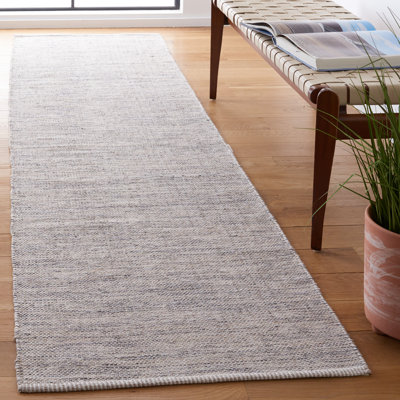 Handmade Flatweave Cotton Area Rug in Beige / Ivory