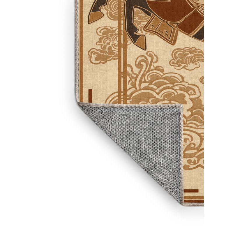 Tapis oriental brun classique et beige lavable à la machine Coalmont, 2 x 5