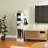 44.49" Slim AV Media Stand Game Console Stand, Media Storage Cabinet With 2 Built-In Drawers And 3 Hooks, Game Console Storage Cabinet For PS5 And Xbox-Antique White