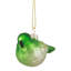 Ornement de Noël en verre vert et blanc 4 po