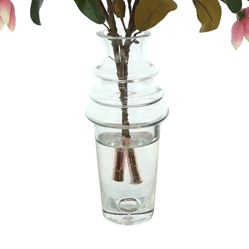Organic Modern Magnolias in Glass Vase
