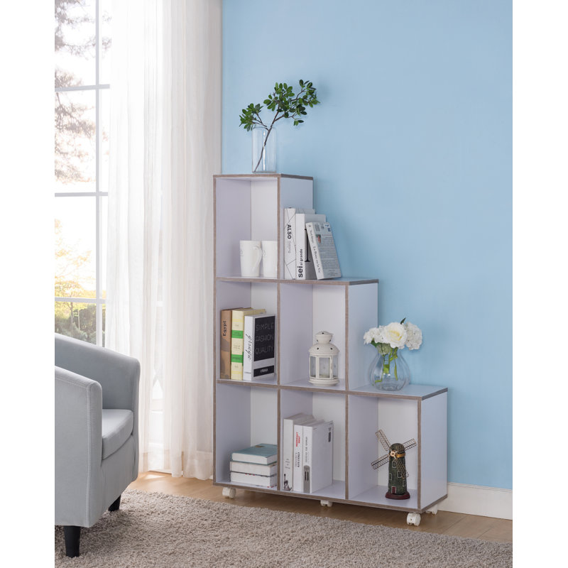Lea 128cm H x 87cm W Step Bookcase, White