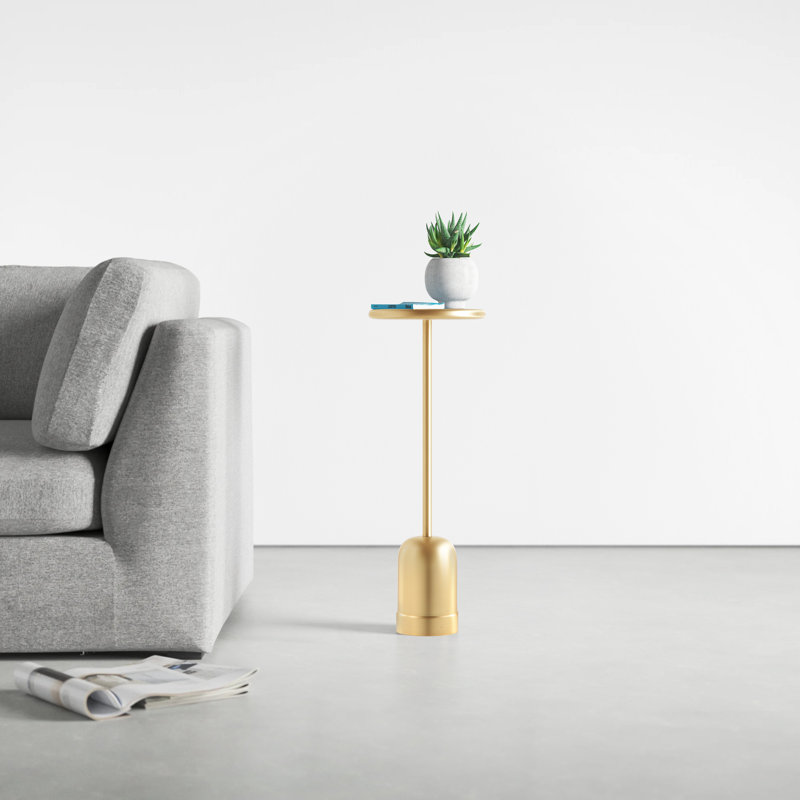 Steel Top End Table, Gold