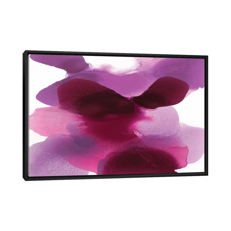 « magenta dérivant », impression sur toile, H 18 po x l 26 po x P 1,5 po, Toile avec cadre noir, Pas de tapis