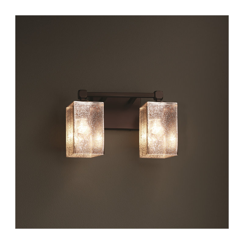 Éclairage pour meuble-lavabo 2 lumières Casson, Verre mercuré, Chrome poli