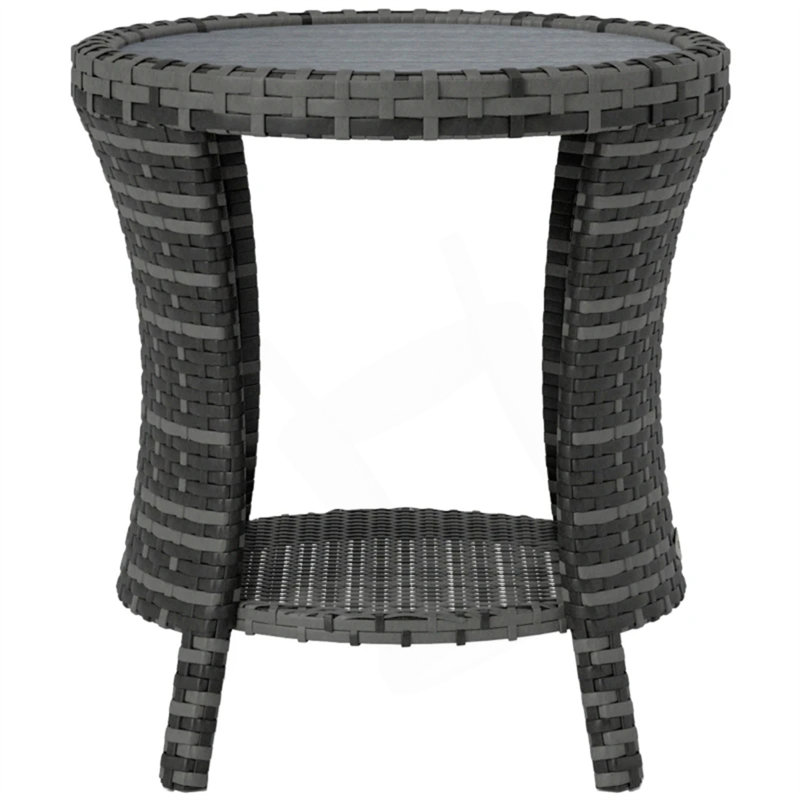 Table d'appoint d'extérieur, Plateau gris / base gris foncé