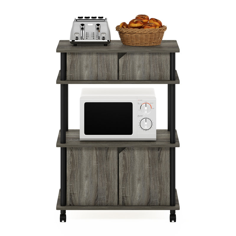 Romia Wood Kitchen Cart, French Oak/Black