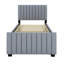 Lit plateforme en velours avec lit gigogne simple Veroni