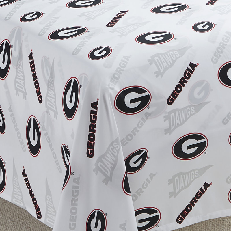 Ensemble de draps NCAA par Sweet Home Collection, Georgia Bulldogs - simple TG