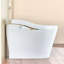 Toilette moderne et intelligente avec bidet, chasse d'eau automatique, ouverture / fermeture automatique, siège chauffant, eau chaude et sèche, fonction de bouclier en mousse-122371762