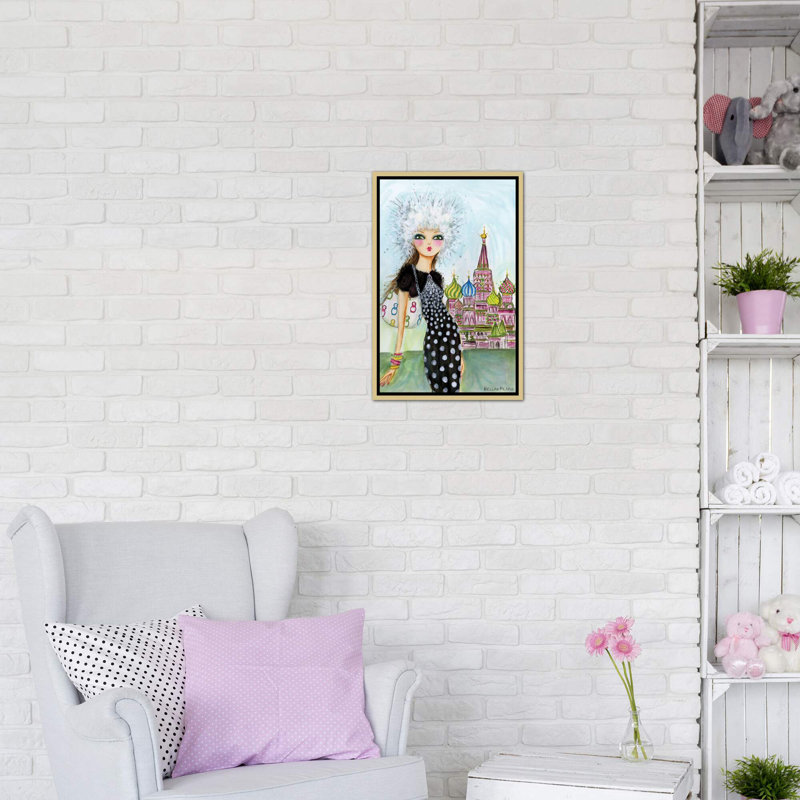 Art de Moscou, Toile encadrée d'or, H 60 po x l 40po x P 1,5 po