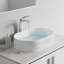 Lavabo vasque ovale en céramique cannelé Dowell 6004 - blanc brillant-118230132